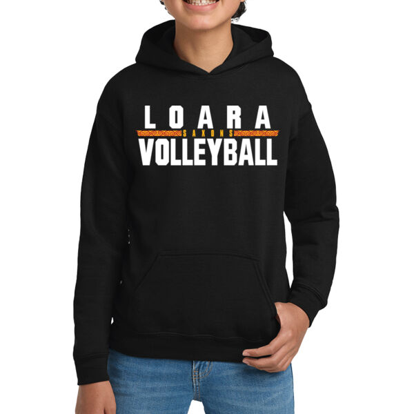 Loara 2025 Volleyball Black Youth Heavy Blend Hooded Sweatshirt Thumbnail
