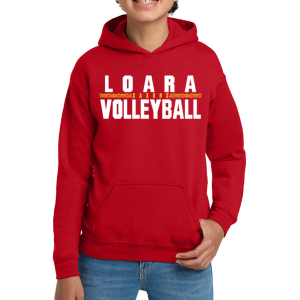 Loara 2025 Volleyball Red Youth Heavy Blend Hooded Sweatshirt Thumbnail