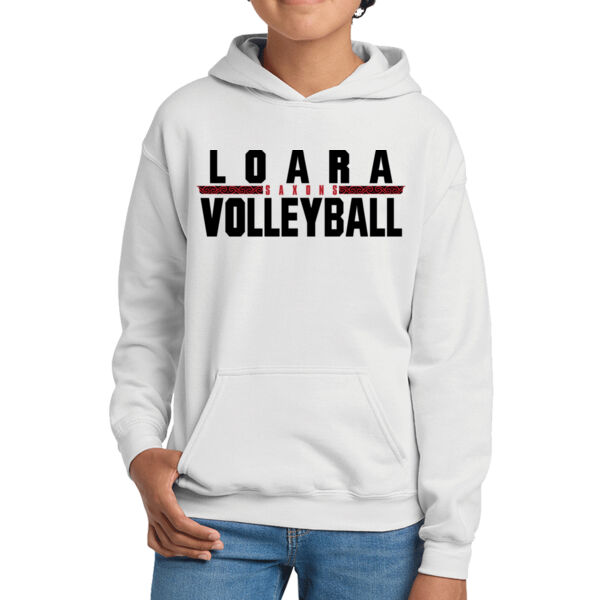 Loara 2025 Volleyball White Youth Heavy Blend Hooded Sweatshirt Thumbnail