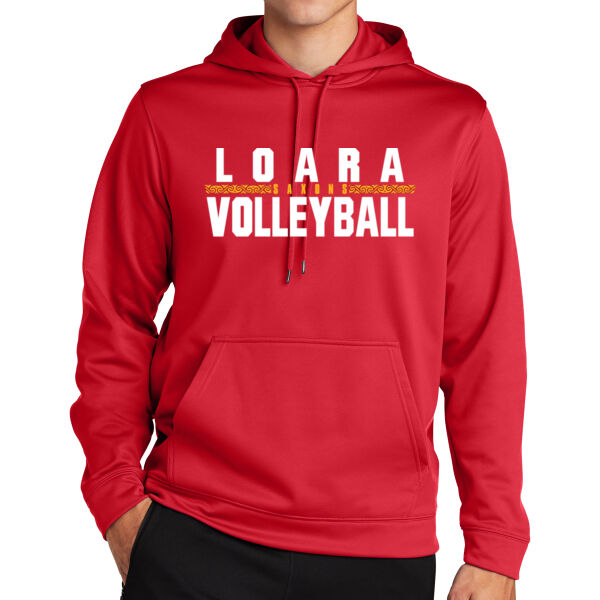 Loara 2025 Volleyball Red Sport Wick Fleece Hooded Pullover Thumbnail