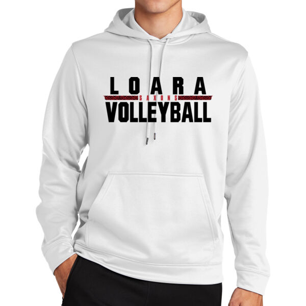 Loara 2025 Volleyball White Sport Wick Fleece Hooded Pullover Thumbnail