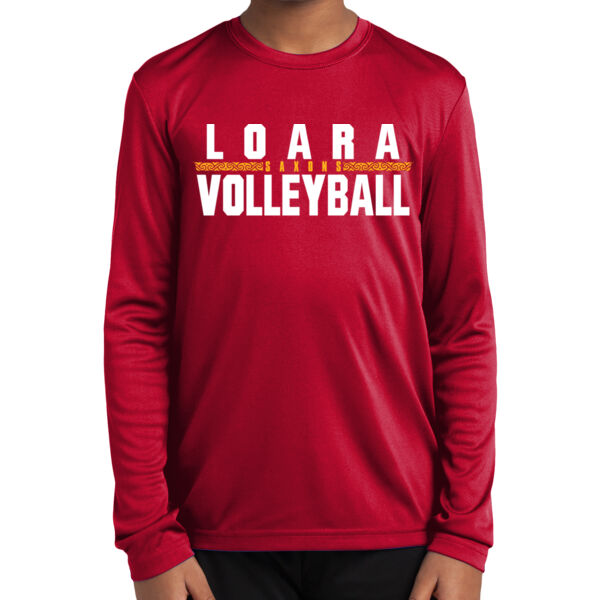 Loara 2025 Volleyball Red Youth Long Sleeve PosiCharge Competitor Tee Thumbnail