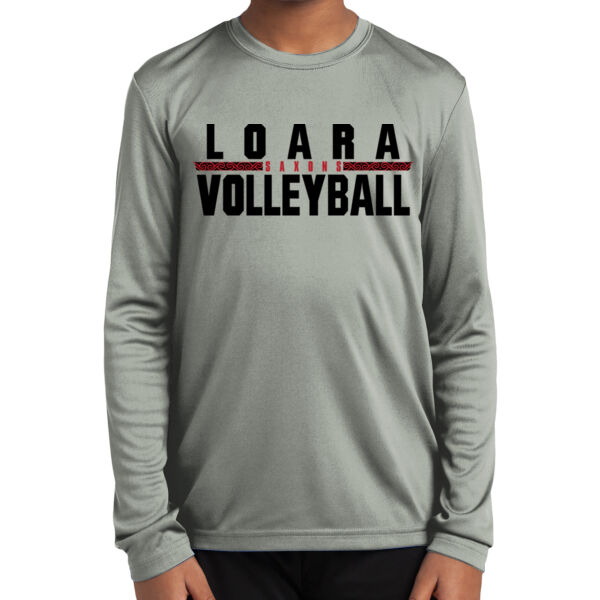 Loara 2025 Volleyball Grey Youth Long Sleeve PosiCharge Competitor Tee Thumbnail