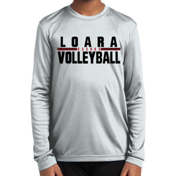 Loara 2025 Volleyball White Youth Long Sleeve PosiCharge Competitor Tee Thumbnail